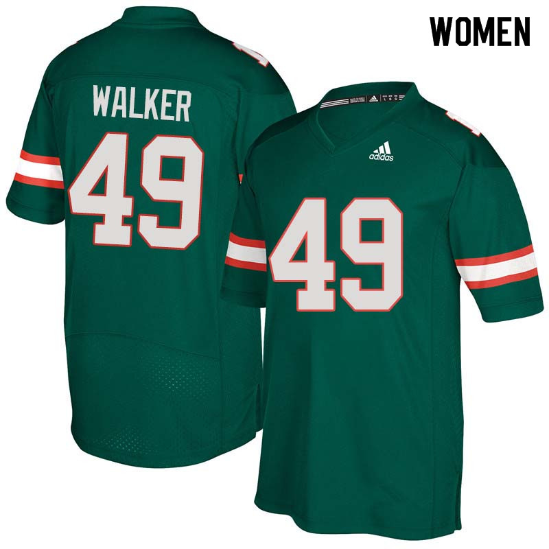 Women Miami Hurricanes #49 Shawn Walker College Football Jerseys Sale-Green - Click Image to Close